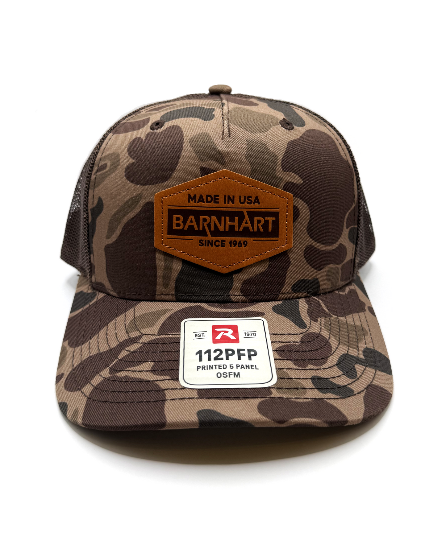 Richardson Camo Trucker w/ Leather Patch