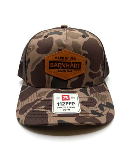 Richardson Camo Trucker w/ Leather Patch