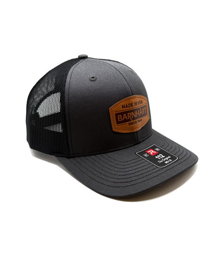 Richardson 112 - Charcoal Leather Patch Cap